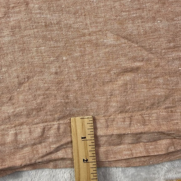 J Jill 100% Linen Dress Size Small Petite Tan/Orange Beach Vacation Pockets - Picture 6 of 15